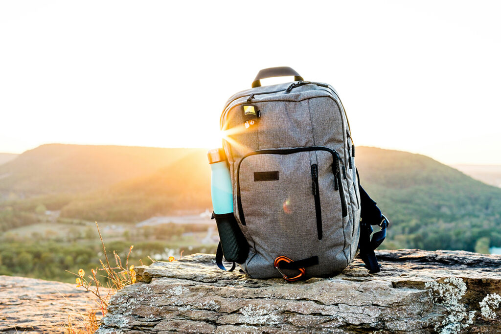 Backpack on Sunrise Rock